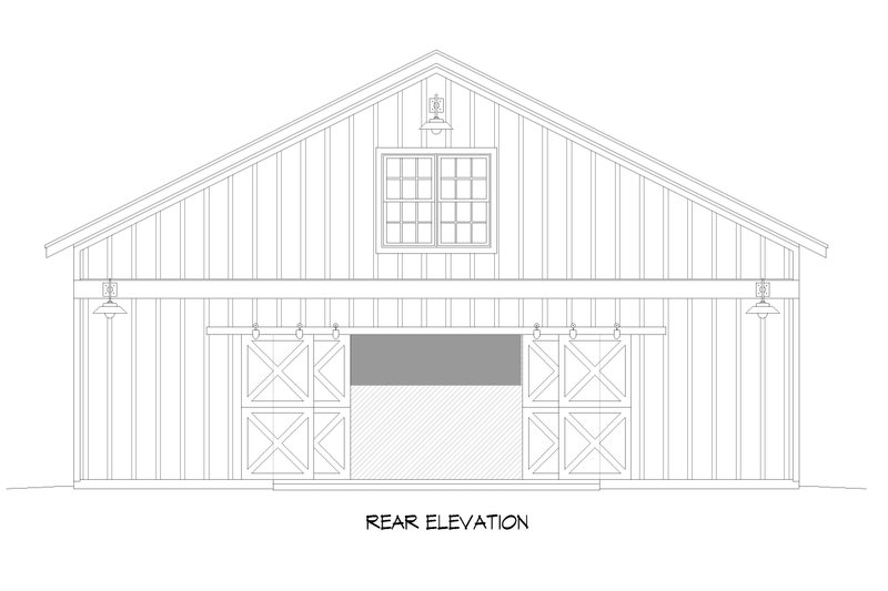 Home Plan - Exterior - Rear Elevation for Country House Plan #932-616, 0.5 bath