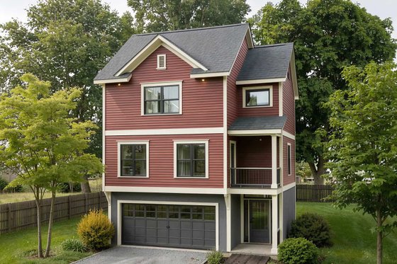 Exterior - Front Elevation 3 for Traditional House Plan #79-145 - 2 bed, 3 bath