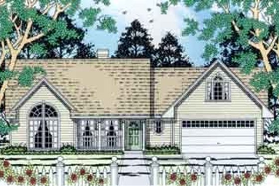 Exterior - Front Elevation for Country House Plan #42-287 - 3 bed, 2 bath