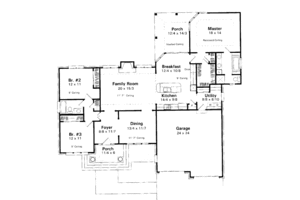Floor Plan - Main Floor for Traditional House Plan #41-136 - 3 bed, 2 bath