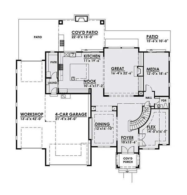 House Plan Design - Classical Floor Plan - Main Floor Plan #1066-18