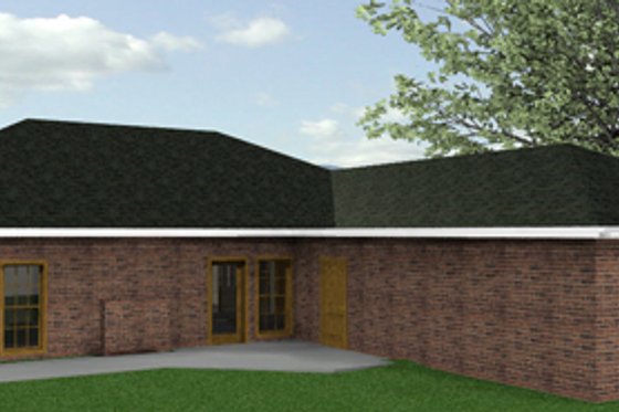 Exterior - Rear Elevation for Country House Plan #44-116 - 4 bed, 3 bath
