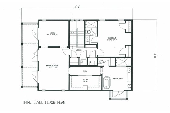 Floor Plan - Upper Floor for Beach House Plan #443-7 - 4 bed, 3 bath