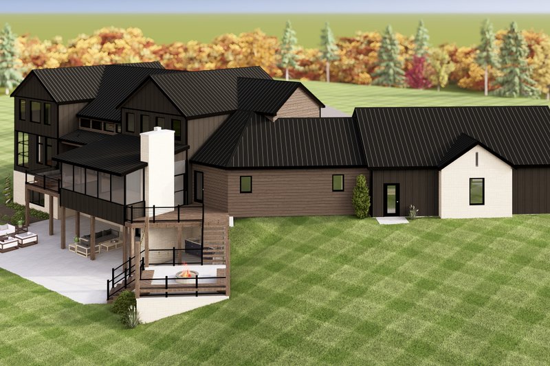 House Blueprint - Exterior - Rear Elevation for Contemporary House Plan #1064-367 - 4 bed, 4.5 bath
