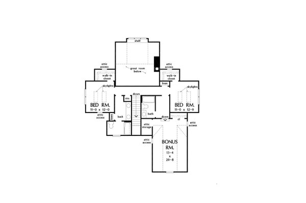 Farmhouse Floor Plan - Upper Floor Plan #929-1136