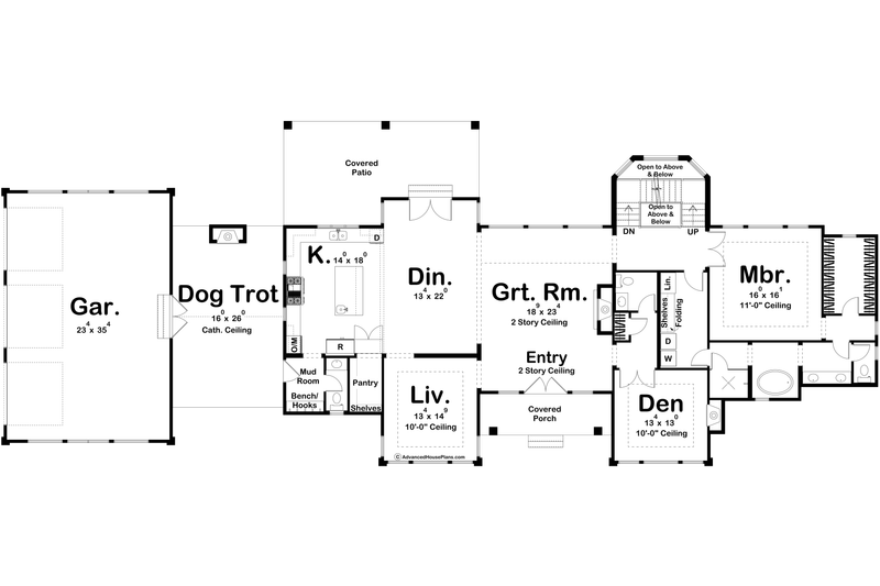 House Plan Design - Floor Plan - Main Floor for Farmhouse House Plan #455-710 - 4 bed, 4 bath