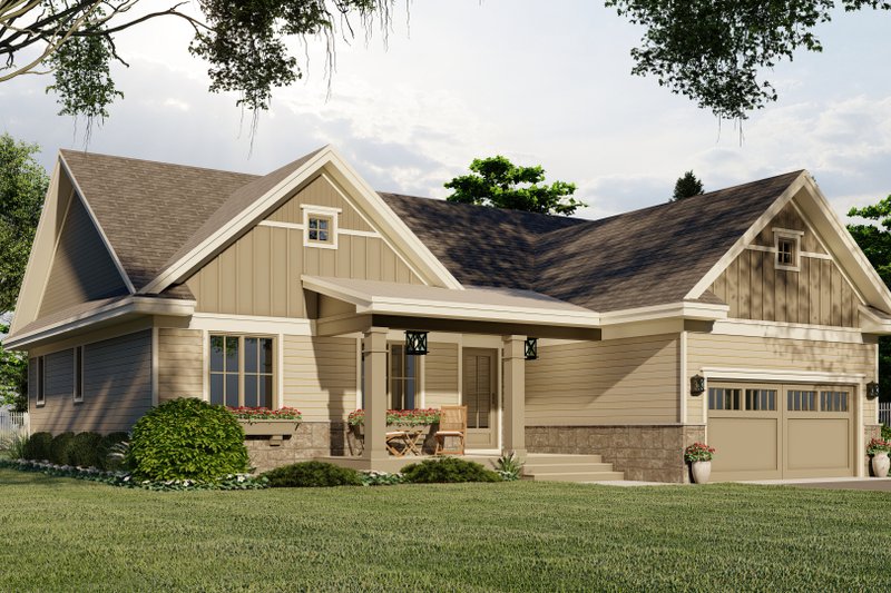 Home Plan - Exterior - Front Elevation 4 for Ranch House Plan #51-1210 - 3 bed, 2 bath