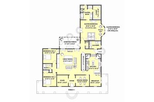Floor Plan - Main Floor for Country House Plan #44-182 - 3 bed, 2.5 bath