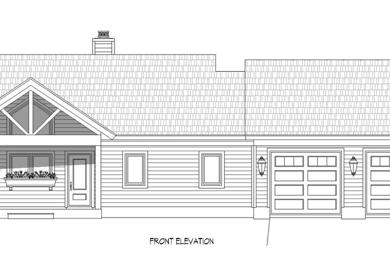 Architectural House Design - Exterior - Front Elevation 3 for Ranch House Plan #932-671 - 2 bed, 2 bath