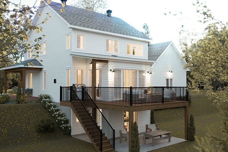 House Blueprint - Exterior - Rear Elevation for Farmhouse House Plan #23-2827 - 6 bed, 2.5 bath