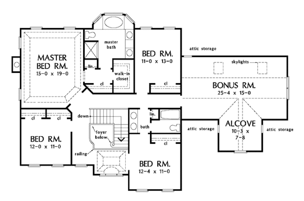 Victorian Floor Plan - Upper Floor Plan #929-239