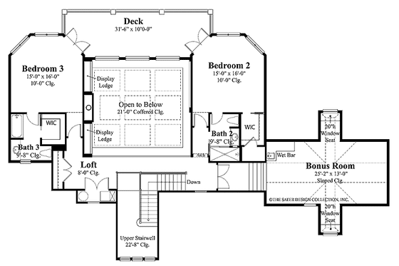 Floor Plan - Upper Floor for Country House Plan #930-331 - 3 bed, 3.5 bath