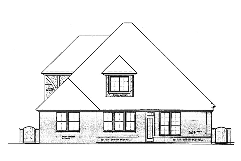 Dream House Plan - Exterior - Rear Elevation for Country House Plan #310-1155 - 3 bed, 2.5 bath