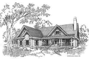 Country Exterior - Front Elevation Plan #929-513