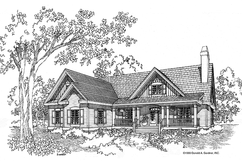 Country Style House Plan - 3 Beds 2 Baths 1596 Sq/Ft Plan #929-513