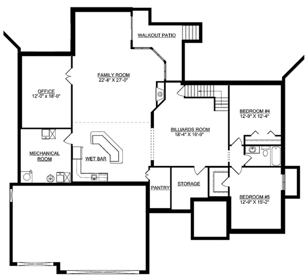 Home Plan - Country Floor Plan - Lower Floor Plan #950-4