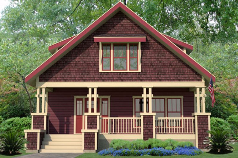 House Blueprint - Craftsman Exterior - Front Elevation Plan #461-32