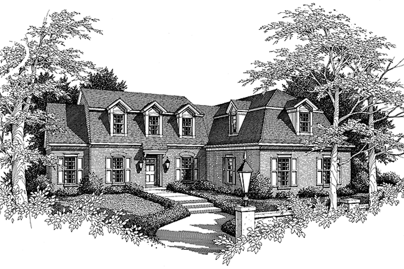 House Blueprint - Colonial Exterior - Front Elevation Plan #952-65