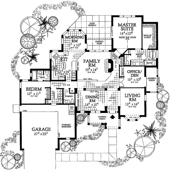Home Plan - Mediterranean Floor Plan - Main Floor Plan #72-1003