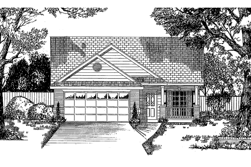 House Design - Exterior - Front Elevation 3 for Ranch House Plan #62-159 - 3 bed, 2 bath