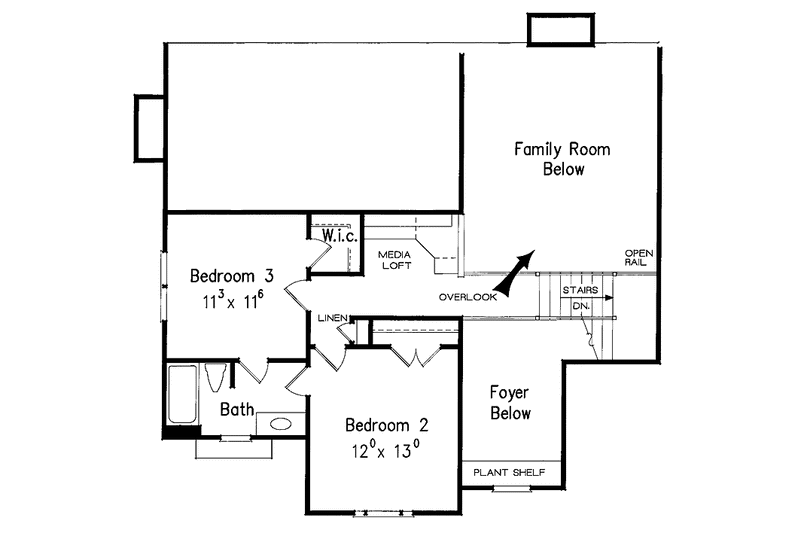 Home Plan - Floor Plan - Upper Floor for Colonial House Plan #927-886 - 4 bed, 3 bath
