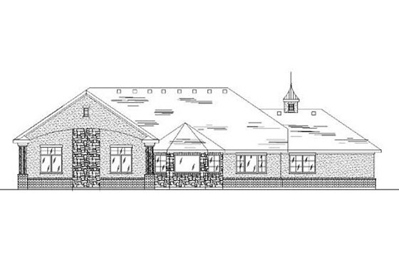 Exterior - Rear Elevation for European House Plan #5-248 - 4 bed, 3.5 bath