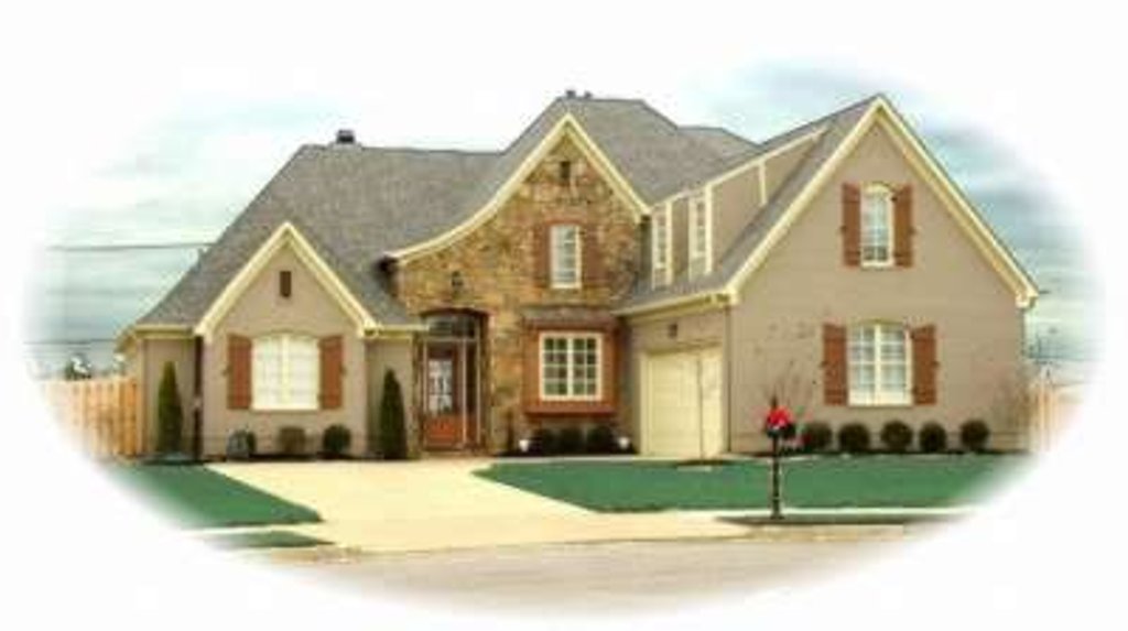 Exterior - Front Elevation 2 for European House Plan #81-1202 - 4 bed, 3.5 bath