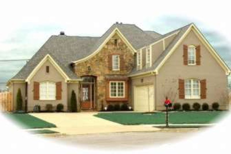 Exterior - Front Elevation 2 for European House Plan #81-1202 - 4 bed, 3.5 bath
