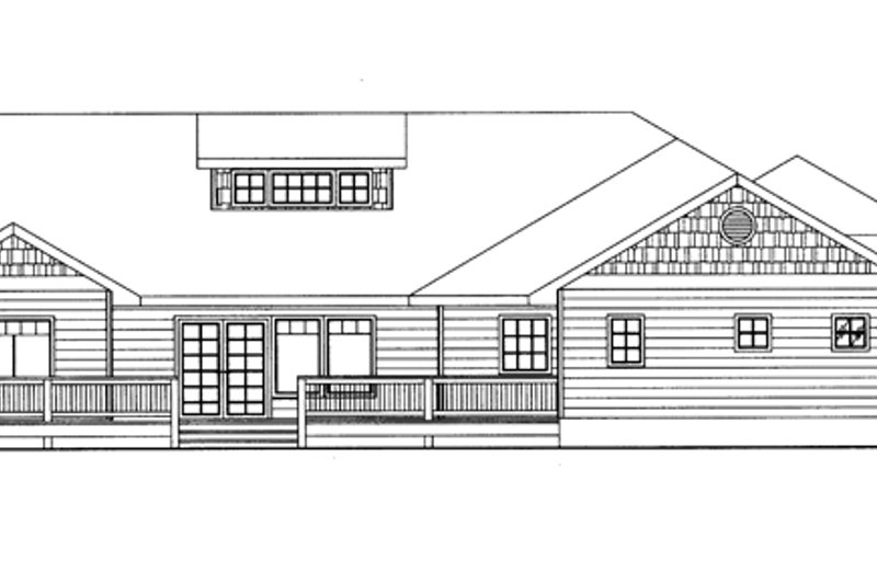Home Plan - Exterior - Rear Elevation for Ranch House Plan #117-851 - 3 bed, 2 bath