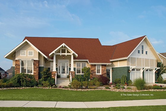 Exterior - Front Elevation 3 for Craftsman House Plan #930-356 - 4 bed, 2.5 bath