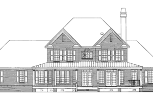 Exterior - Rear Elevation for Traditional House Plan #929-573 - 4 bed, 3.5 bath