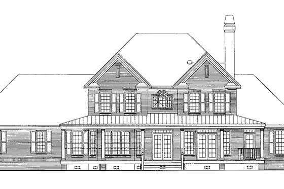 Exterior - Rear Elevation for Traditional House Plan #929-573 - 4 bed, 3.5 bath