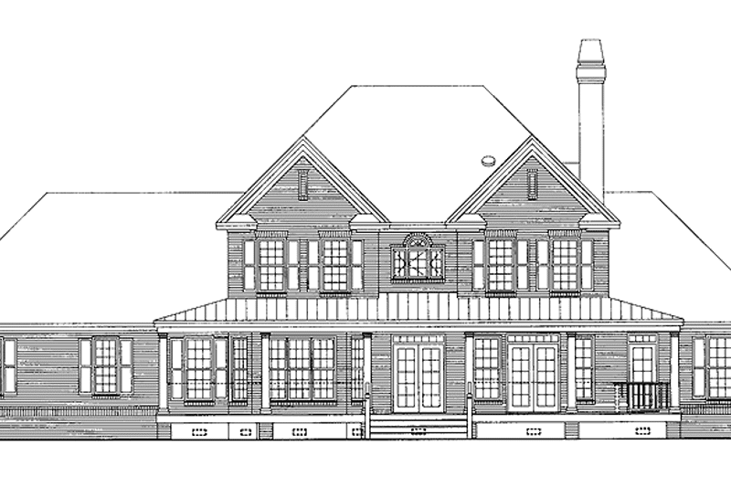 Architectural House Design - Exterior - Rear Elevation for Traditional House Plan #929-573 - 4 bed, 3.5 bath
