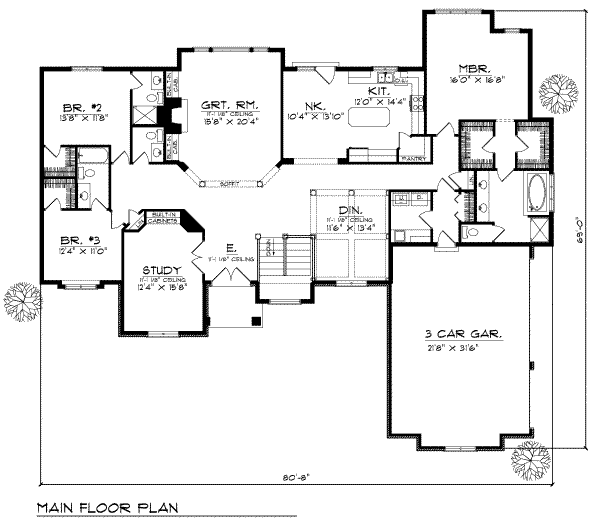 Dream House Plan - European Floor Plan - Main Floor Plan #70-463
