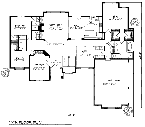European Floor Plan - Main Floor Plan #70-463