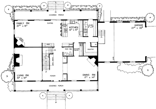 Home Plan - Colonial Floor Plan - Main Floor Plan #72-699