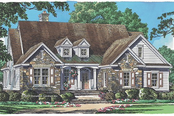 Exterior - Front Elevation 3 for Traditional House Plan #929-979 - 3 bed, 2 bath
