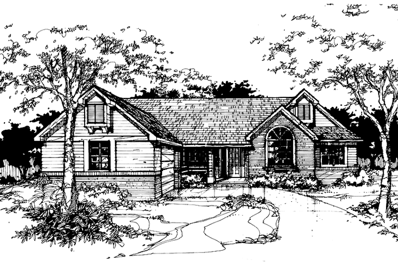Home Plan - Exterior - Front Elevation 3 for Ranch House Plan #320-715 - 2 bed, 2.5 bath