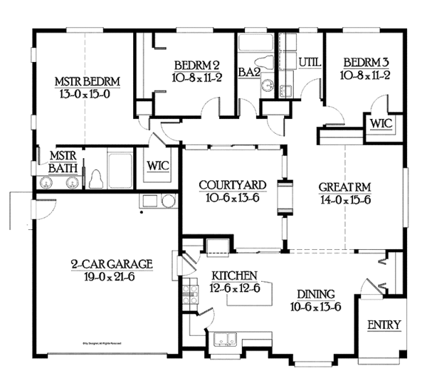 Architectural House Design - Craftsman Floor Plan - Main Floor Plan #132-531