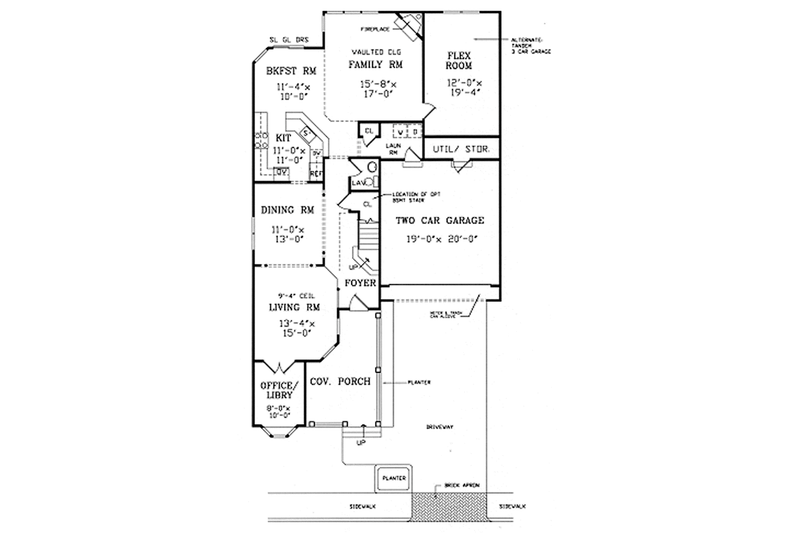 Home Plan - Floor Plan - Main Floor for Country House Plan #314-291 - 3 bed, 2.5 bath
