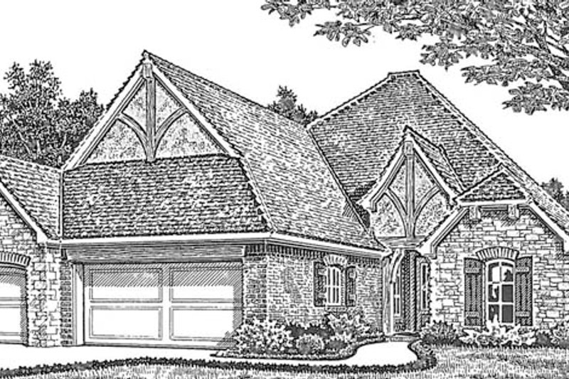 Home Plan - Exterior - Front Elevation 4 for European House Plan #310-1265 - 3 bed, 2 bath