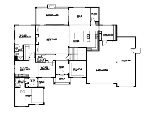 House Blueprint - Traditional Floor Plan - Main Floor Plan #569-68