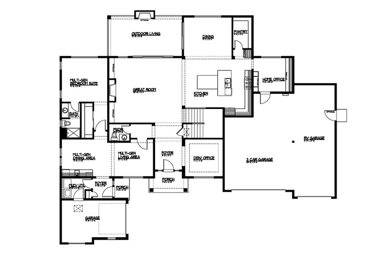 House Blueprint - Floor Plan - Main Floor for Traditional House Plan #569-68 - 5 bed, 4.5 bath