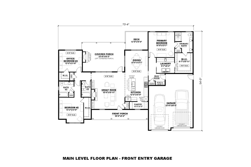 House Design - Floor Plan - Main Floor 1 for Farmhouse House Plan #1117-23 - 3 bed, 3 bath
