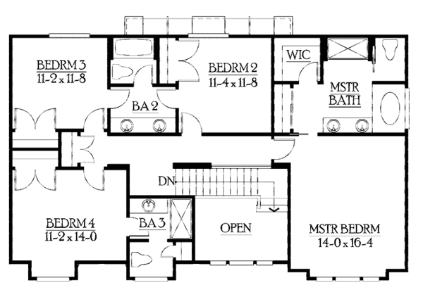 House Plan Design - Craftsman Floor Plan - Upper Floor Plan #132-400