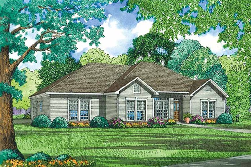 Dream House Plan - Ranch Exterior - Front Elevation Plan #17-3173