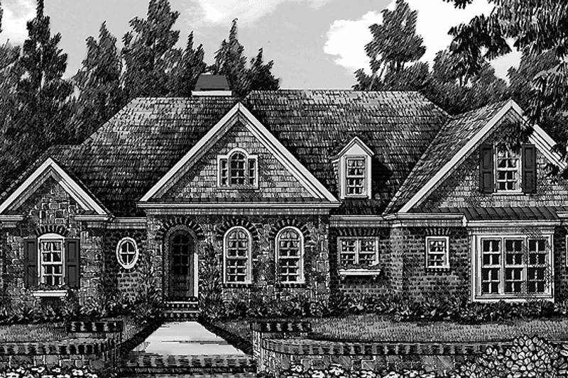 Home Plan - Exterior - Front Elevation 3 for European House Plan #927-412 - 3 bed, 2.5 bath