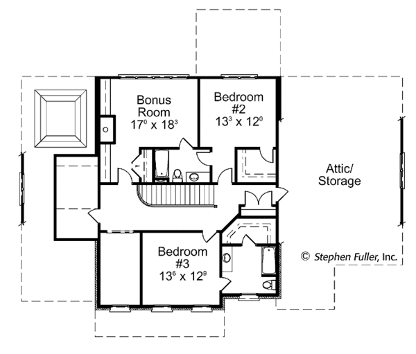 House Design - Colonial Floor Plan - Upper Floor Plan #429-401