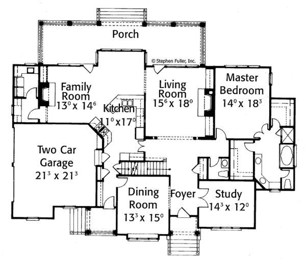 House Design - Country Floor Plan - Main Floor Plan #429-335