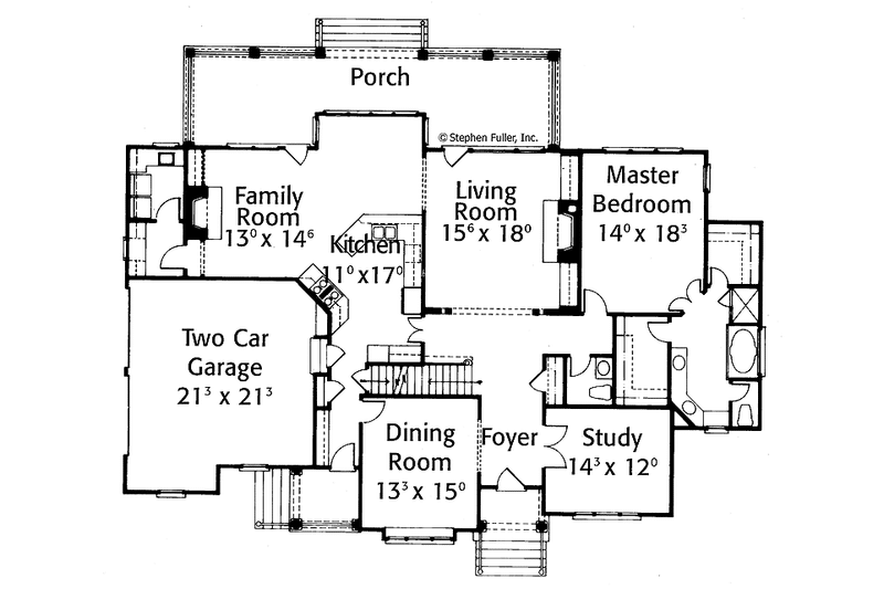 Home Plan - Floor Plan - Main Floor for Country House Plan #429-335 - 4 bed, 3.5 bath